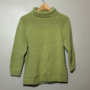 Vintage Y2k Women's Size Small Gap Thick Long Sleeve Green Turtleneck Sweater